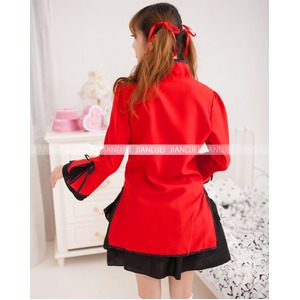 【メイド服/チャイナドレスと姫ドレス完璧に結び付く/チャイナドレス/ハロウィン/クリスマス/イベント/仮装/舞台/パーティ/コスプレ/コスチューム/衣装】5425 赤