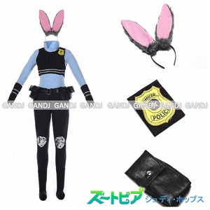 【ズートピア ジュディ/ ジュディ・ホップス 11点セット/警察服/コスチューム/婦警/婦人警官/ポリスワンピース/バニーガール/制服/ハロウィン/クリスマス/イベント/仮装/舞台/パーティ/コスプレ/衣装】4246
