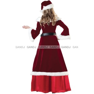【クリスマス/最豪華ロングドレス/サンタ/コスプレ/コスチューム/イベント/パーティ/仮装/衣装】9454