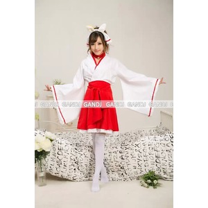 【神社/巫女/白鬼院凜々蝶/妖狐/着物ドレス/ハロウィン/クリスマス/イベント/パーティ/コスプレ/コスチューム/仮装/衣装】4019