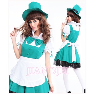 【帽子付メイドさんコスプレ/喫茶店/家政婦/萌えメイド/メイド服/ハロウィン/クリスマス/イベント/仮装/舞台/パーティ/コスプレ/コスチューム/衣装】4266