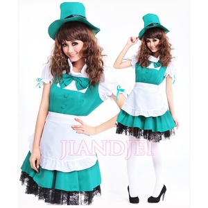 【帽子付メイドさんコスプレ/喫茶店/家政婦/萌えメイド/メイド服/ハロウィン/クリスマス/イベント/仮装/舞台/パーティ/コスプレ/コスチューム/衣装】4266
