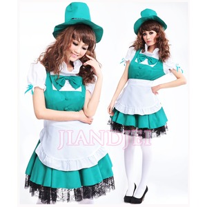 【帽子付メイドさんコスプレ/喫茶店/家政婦/萌えメイド/メイド服/ハロウィン/クリスマス/イベント/仮装/舞台/パーティ/コスプレ/コスチューム/衣装】4266