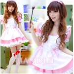 【心地良いパンツ付/五つリボンSEXYメイド服/喫茶店/家政婦/萌えメイド/メイド服/ハロウィン/クリスマス/イベント/仮装/舞台/パーティ/コスプレ/コスチューム/衣装】5416 ピンクの詳細ページへ