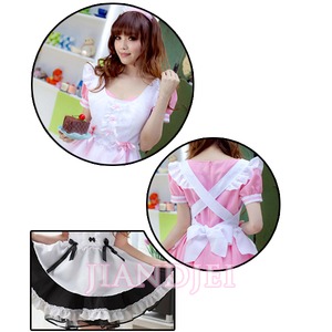 【心地良いパンツ付/五つリボンSEXYメイド服/喫茶店/家政婦/萌えメイド/メイド服/ハロウィン/クリスマス/イベント/仮装/舞台/パーティ/コスプレ/コスチューム/衣装】5416 ピンク