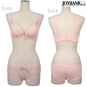 ふんわりフラワーブラ＆ショーツセット【ブラショーツセット/レース/ナイトウェア/下着/ランジェリー/コスプレ】07000230 ピーチS