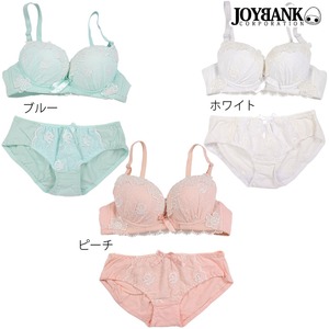 ふんわりフラワーブラ＆ショーツセット【ブラショーツセット/レース/ナイトウェア/下着/ランジェリー/コスプレ】07000230 ピーチS