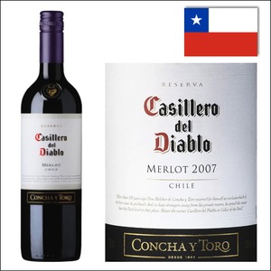 【チリ産　赤ワイン】コンチャ・イ・トロ　カッシェロ・デル・ディアブロ メルロー 750ml 