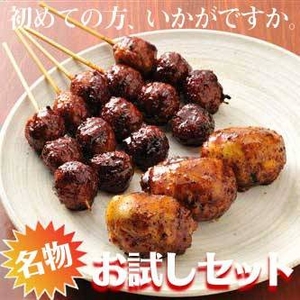 【名物】フワフワつくね+爆弾つくね お試しセット(フワフワつくね5本+爆弾つくね3個)