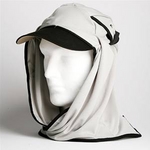 日焼け防止・UVカットする帽子、紫外線保護指数UPF50+【フリルネックU.T.E.　ポリエステルマイクロメッシュ】(ライトグレー/ブラック)の詳細ページへ