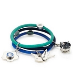 JUICY COUTURE（ジューシークチュール） 3 Charm Elastics ヘアゴム Dusty Blueの詳細ページへ