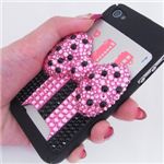 iphone4/4S用 スマートフォンケース カードホルダー付 プリンセスリボン