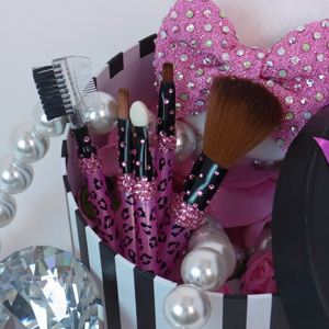 メイクブラシセット ヒョウ柄 (ピンク)