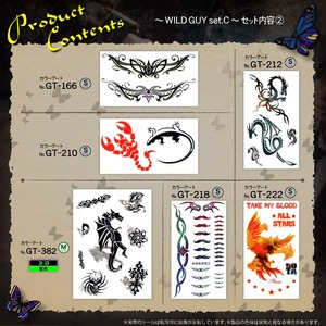 タトゥーシールスペシャルアソートNo.012 『WILD GUY set.C(GM-012)』 人気のデザインを10種類セレクト