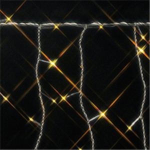 120球LEDアイスクルライト 270cm レモンゴールド(透明コード/コントローラー付き/防滴型)