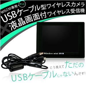 WIS230専用セット USBケーブル型ワイヤレスカメラ＆液晶画面付ワイヤレル受信機