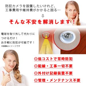 防犯カメラの常識を超えた!今までにない、電球ソケット供給タイプ LEDライト電球型 小型ビデオカメラ 【BULBREC TYPEN - バルブレック ノーマルタイプ -】(MS-BC681H)