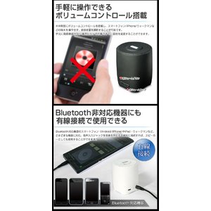 【Bluetooth対応】2way ワイヤレススピーカー 【カラー:ホワイト】