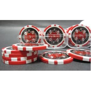 QuattroAssi(クアトロ・アッシー）ポーカーチップ100枚セット＜レッド(５)＞