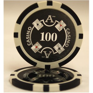 QuattroAssi(クアトロ・アッシー)ポーカーチップ100枚セット<ブラック(100)>