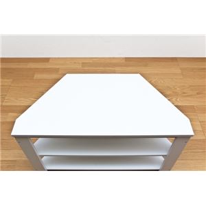 コーナーテレビ台/テレビボード(Wega) 【幅80cm】 棚板収納付き ホワイト(白)