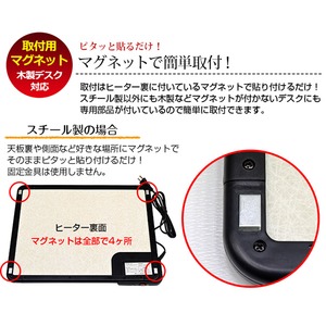 デスクヒーター(パネルヒーター/暖房器具) 46cm×36cm 3時間自動オフタイマー/専用カバー付き