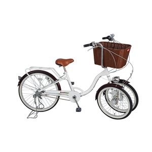 【バスケット付き】Bambina（バンビーナ）　三輪自転車　完全組立済　ホワイト MG-CH243B