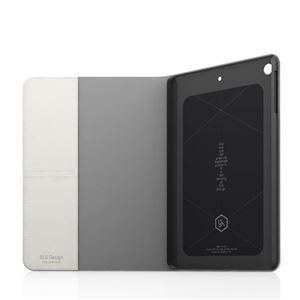 【iPad Air ケース】SLG Design D5 Calf Skin Leather Diary（カーフスキンレザーダイアリー）フィルム1枚入り スタンド機能付 自動オン/オフ機能付 カードポケット（white）
