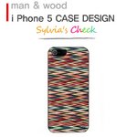 ★iPhone5★iPhone5 Man & Wood Real wood case Caleido Sylvia's Check 　ブラックフレーム