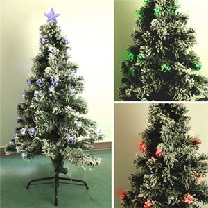 【クリスマス】150cm LEDファイバースノークリスマスツリー（コントローラ付） T682-150