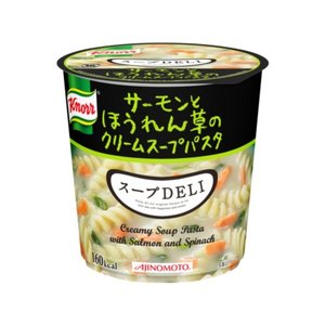 【まとめ買い】味の素 クノール スープDELI サーモンとほうれん草のクリームスープパスタ 40.3g×18カップ（6カップ×3ケース）