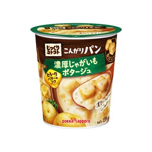 【まとめ買い】ポッカサッポロ じっくりコトコト こんがりパン 濃厚じゃがいもポタージュ (カップ) 30.7ｇ&times;24カップ(6カップ&times;4ケース)