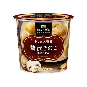 【まとめ買い】ポッカサッポロ じっくりコトコト こんがりパン PREMIUM トリュフ香る贅沢きのこポタージュ (カップ) 29.8ｇ&times;24カップ(6カップ&times;4ケース)