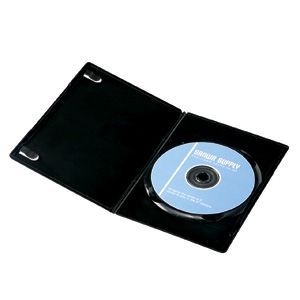 【訳あり・在庫処分】サンワサプライ スリムDVDトールケース(1枚収納) ブラック DVD-U1-10BK