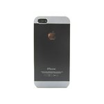 iPhone5★BACK SIDE ALUMI APPLE★背面がアルミでできたケース!! アップルマークのロゴが入ってオシャレに♪【全6色】 ブラック