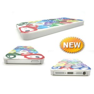 【NEW デザイン!!】★ iPhone 5 ★ NEW デザインのマルチカラー!! 高級ブランドの FRANCK MULLER にも使われている、ビザン数字をかたどった iPhone5 ケース ♪【 EC136WM 】 ホワイトマルチ
