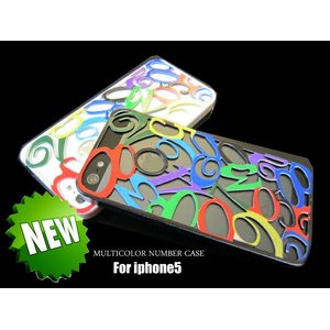 【NEW デザイン!!】★ iPhone 5 ★ NEW デザインのマルチカラー!! 高級ブランドの FRANCK MULLER にも使われている、ビザン数字をかたどった iPhone5 ケース ♪【 EC136WM 】 ホワイトマルチ