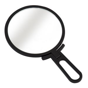 卓上ミラー/ハンドミラー (折立式) スチロール樹脂 A-455BK ブラック(黒)