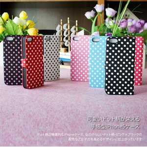 iPhone5 ケースドット柄手帳ケースdot diary case スマホケース スマートフォン au SoftBank/パールブラック