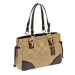 Coach（コーチ） コレットシグネチャーサティーン キャリーオール ショルダー・トートバッグ カーキ×ウォーツナッツ 16475／BKHWL