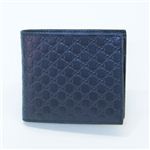 Gucci（グッチ） マイクログッチシマ メンズ 小銭入れ付 二つ折り財布 ブルー 146223 BMJ1R 4009