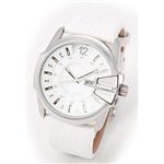 DIESEL（ディーゼル） メンズ 腕時計 Analog（アナログ）オールホワイトカラー・デイデイト・レザーストラップウオッチ DZ1405