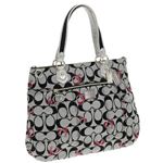 Coach（コーチ） POPPY ポピー シグネチャー グラム トートバッグ ブラックホワイト／シルバー 18711 SBWSV