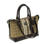Coach（コーチ） レガシー シグネチャーストライプ モリーサッチェル 2WAY ショルダー・トートバッグ カーキ／マホガニー 21154 SKHMA