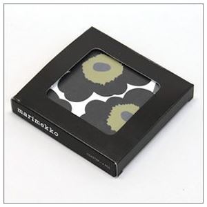 marimekko（マリメッコ） UNIKKO PLYWOOD COASTERS 4PCS ウニッコ柄 コースター 4枚セット 65080 30 white／black