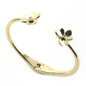 KATE SPADE(ケイトスペード) PANSY BLOSSOMS thin cuff パンジーモチーフ クリスタル・ビジュー カフ バングル ブレスレット WBRU9863-711