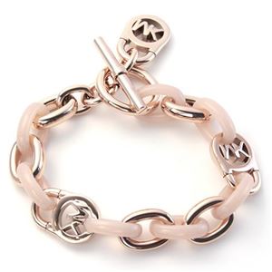Michael Kors(マイケルコース) MKJ4328791 Rose Gold-Tone and Acetate Chain-Link PadLock Bracelet チェーンリンク パドロック ブレスレット