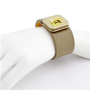 MAISON BOINET（メゾンボワネ） 95017G 79 77 Qabardine M ヒネリ金具 レザー ブレスレット バングル 30mm