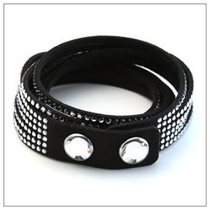Swarovski（スワロフスキー） Slake Black ダブルラップ 2重巻タイプ（12連） クリスタル ブレスレット 5120197