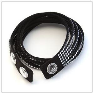 Swarovski（スワロフスキー） Slake Black ダブルラップ 2重巻タイプ（12連） クリスタル ブレスレット 5120197